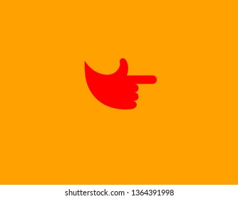 Abstract icon red hand gun