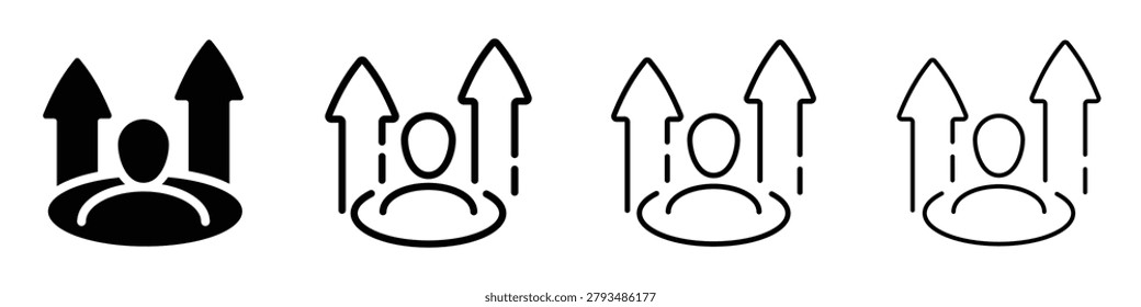 Abstract icon representing personal development, career advancement, and upward trajectory in life or business