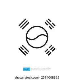 Abstract Icon Representing Sport And Fitness With Circular Shape And Wave Lines, Minimalist Symbol Design For Health And Activity