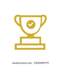 Abstract Icon Reward. Related to Online Game symbol. Education  School line award winner golden trophy icon.