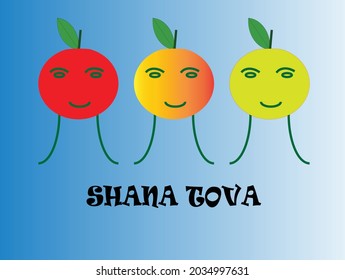 abstract icon for Rosh Hashanah. Jewish holiday. happy new year in Hebrew. illustration
