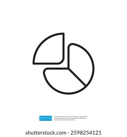 Abstract Icon of Segmented Circle Design for Data Analysis and Business Statistics Visualization in Modern Graphic Style