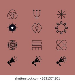 Diseño de Colección de conjunto de iconos Abstractas