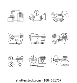 Abstract icon set line art