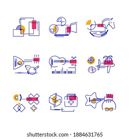 Abstract icon set line art