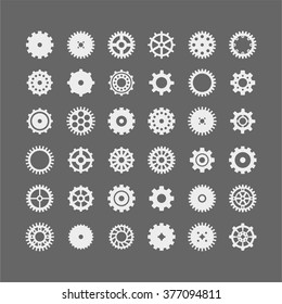 Abstract icon set of machine gear