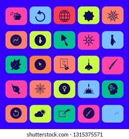 abstract icon set with sun and cloud, boiled pan and dry leaves wind vector illustration