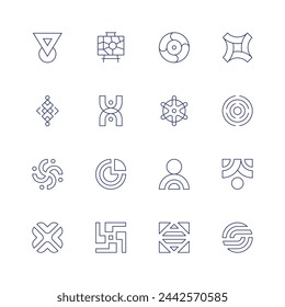 Abstract icon set. Thin line icon. Editable stroke. Containing abstract, abstractshape, shape.