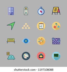abstract icon set. vector set about compass, blackboard, map and bonsai icon icons set.
