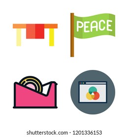 abstract icon set. vector set about wrapper, rgb, table and peace icons set.