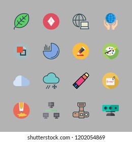 abstract icon set. vector set about craft, network, cloud and pie chart icons set.