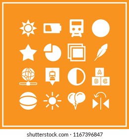 abstract icon. This set with balloons, star, circle and brightness option vector icons for mobile and web