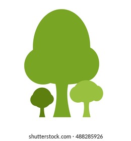 Abstract icon tree in cartoon style on white background. Vector illustration.
