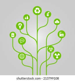 Abstract icon tree illustration - environment, ecology and nature protection concept