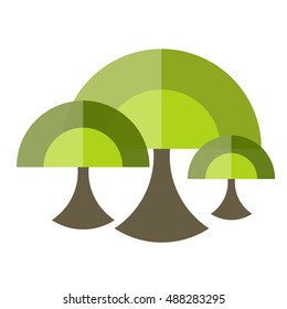 Abstract icon tree in modern geometric style on white background. Vector illustration.