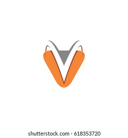 ABSTRACT icon triangle letter v