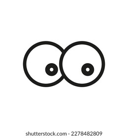 Abstract icon with two cartoon eyes icon. Symbol face. Vector illustration. E