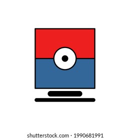 an abstract icon with a unique square concept that depicts the monitor screen