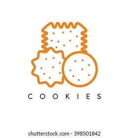 abstract icon vector design template of oatmeal sugar cookies