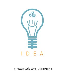 abstract icon vector design template of lamp bulb