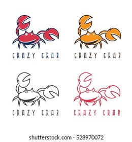 abstract icon vector design template of crazy crab