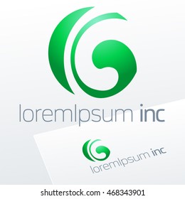 Abstract icon, vector green sign in sphere shape for Cosmetic, Pharmacy and Medicine activity