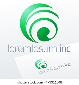 Abstract icon, vector green sign for Cosmetic, Pharmacy or Medicine company