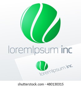 Abstract icon, vector green sign in sphere shape for Cosmetic, Pharmacy and Medicine activity