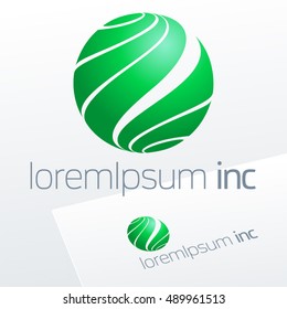Abstract icon, vector green sign in sphere shape for Cosmetic, Pharmacy and Medicine activity