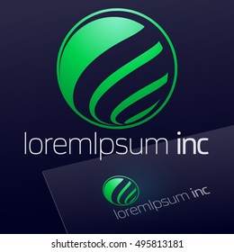 Abstract icon, vector green sign for Cosmetic, Pharmacy or Medicine company