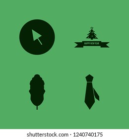 abstract icon. abstract vector icons set leaf, happy new year, cursor and tie