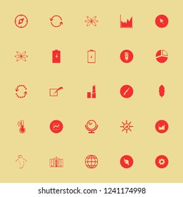 abstract icon. abstract vector icons set pie chart, graph, battery and leaf