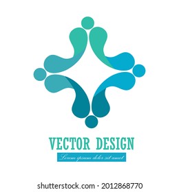 Abstraktes Symbol. Vektorgrafik für Logo, Logo oder Marke, Unternehmen, Business und Kreativdesign oder soziale Projekte. Flachstil
