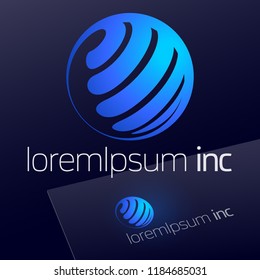 Abstract Icon, Vector Sign, Blue Logotype. Logo for Business, Technology, Corporation.