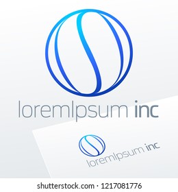 Abstract icon, vector sign, blue logotype. Logo for Business, Technology, Corporation.