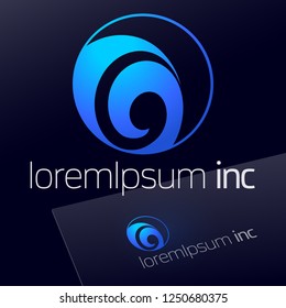 Abstract Icon, Vector Sign. Blue Logo for Business, Technology, Corporation.