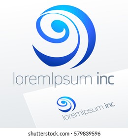 Abstract icon, vector sign, blue logotype. Logo for Business, Technology, Corporation.