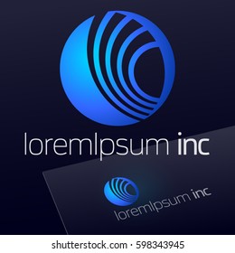 Abstract icon, vector sign, blue logotype. Logo for Business, Technology and Corporation.