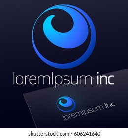 Abstract icon, vector sign, blue logotype. Logo for Business, Technology, Corporation.