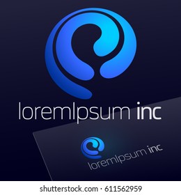Abstract icon, vector sign, blue logotype. Logo for Business, Technology, Corporation.