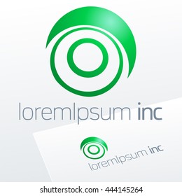 Abstract icon, vector sign, green logotype in sphere shape. Logo for Ecology, Pharmacy, Cosmetic activity