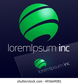 Abstract icon, vector sign, green logotype for Ecology, Cosmetic, Pharmacy and Medicine activity