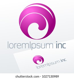 Abstract icon, vector sign, logotype in sphere shape. Logo for Media, Fashion, Cosmetics
