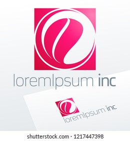 Abstract Icon, Vector Sign, pink Logo for Media, Fashion, Cosmetics.