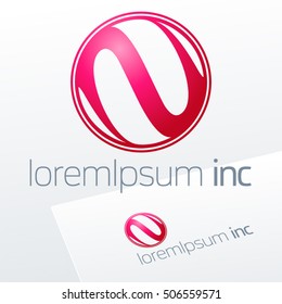 Abstract icon, vector sign, pink logotype in sphere shape. Logo for Media, Fashion, Cosmetics