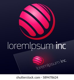 Abstract icon, vector sign, pink logo for Media, Fashion, Cosmetics