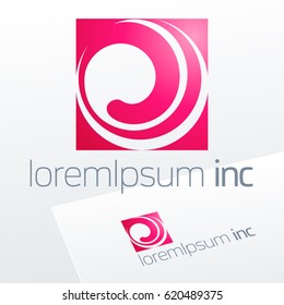 Abstract icon, vector sign, pink logo for Media, Fashion, Cosmetics