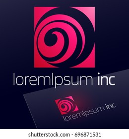 Abstract icon, vector sign, pink logo for Media, Fashion, Cosmetics.
