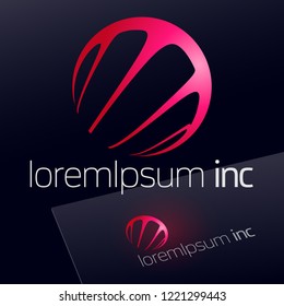 Abstract Icon, Vector Sign, Red logotype. Logo for Beauty, Fashion, Cosmetic and Media activity