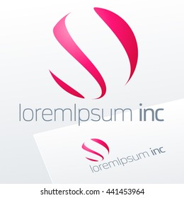 Abstract icon, vector sign in sphere shape. Emblem for Media, Fashion, Cosmetic, Beauty activity